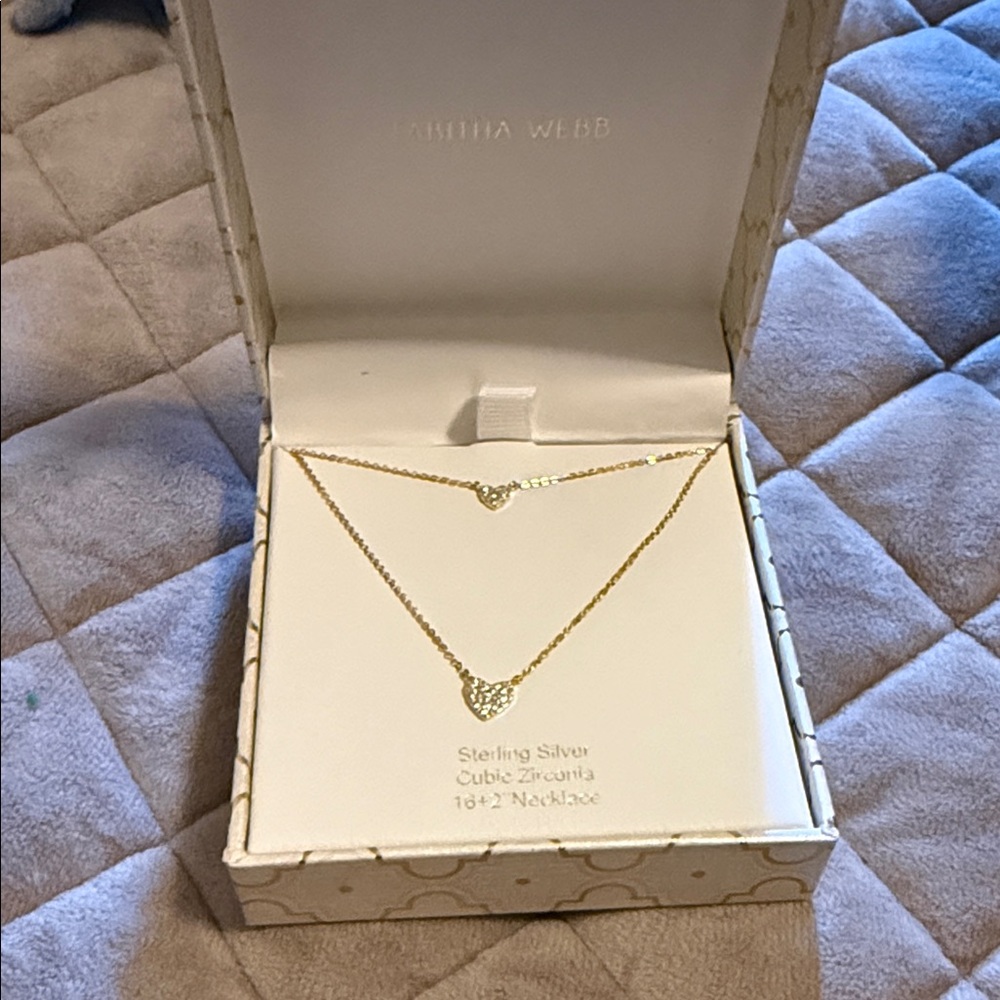 Tabitha Gold Heart Necklace with Silver Accents